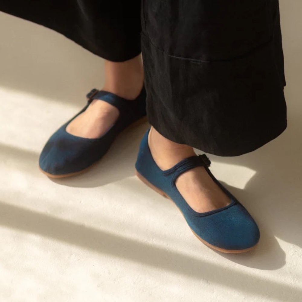 Small Lot Co. Classic Mary Jane shoes in deep indigo